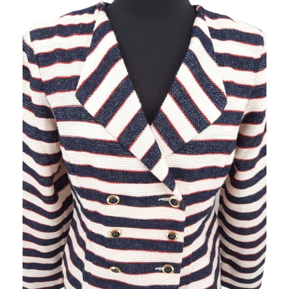 NEW CABI 5094 Cruise Jacket Nautical Stripe Double Breast Blazer 6 Tailored - Picture 4 of 12
